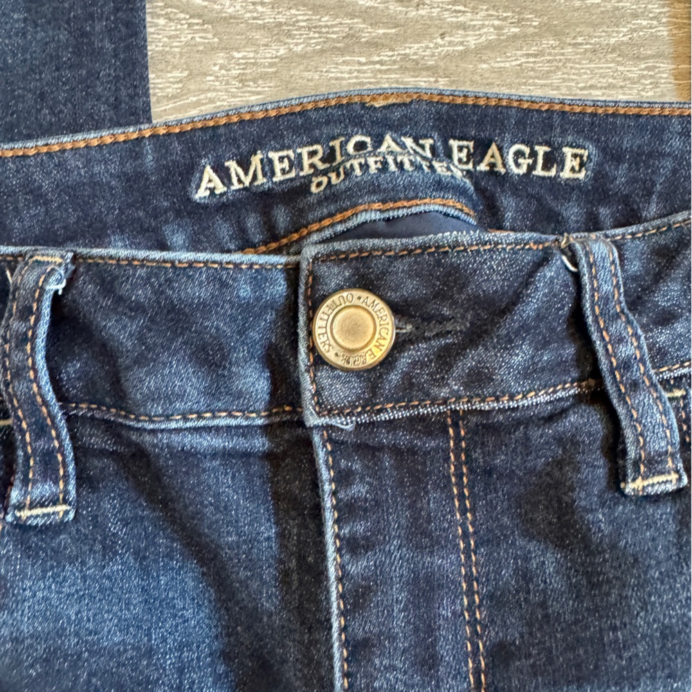 American Eagle Outfitters Women's Blue High Rise Skinny Jean Jeggings 10 Long - Picture 5 of 7